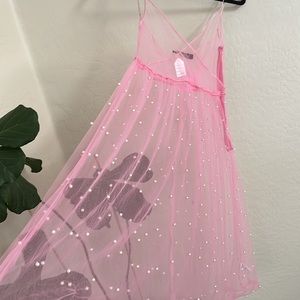 Taylor Swift concert ready romantic sheer dress with pearls